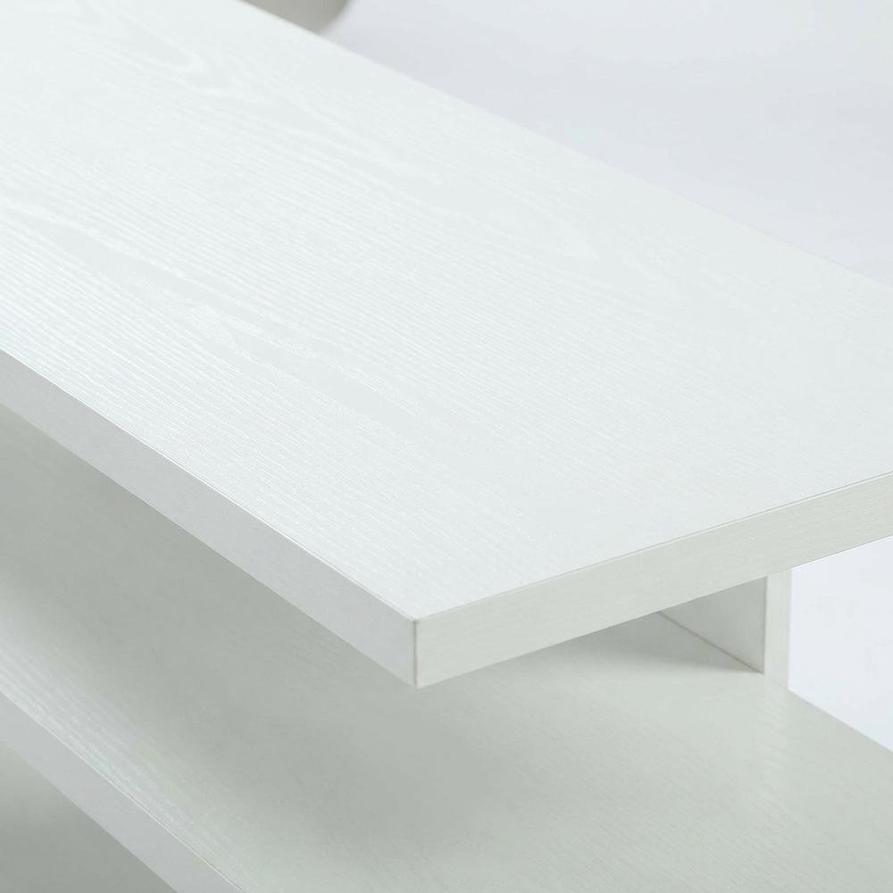 White 1-Drawer TV Stand with Shelves for TVs Up to 65 Inches, Contemporary Style