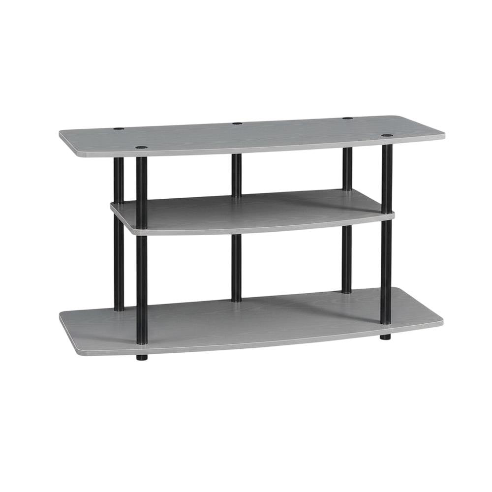 Gray 3-Tier TV Stand for 46-Inch Flat Screens with Particle Board Construction
