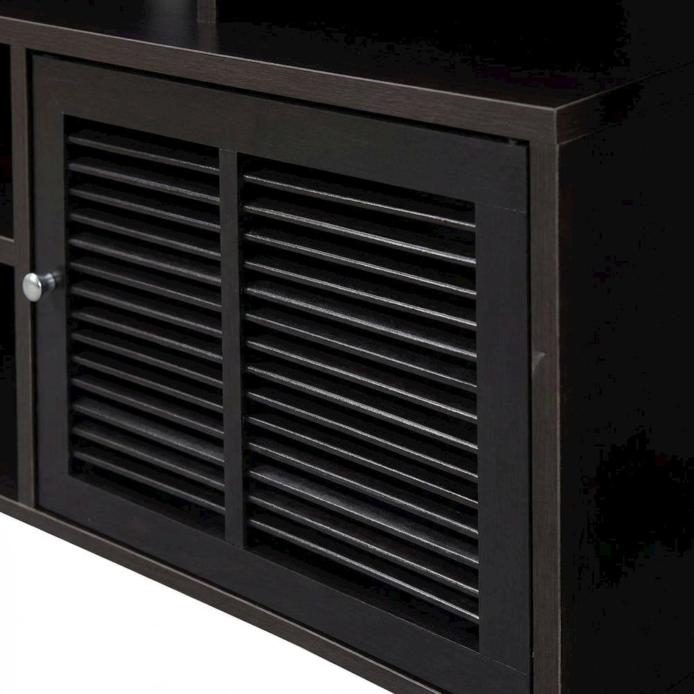 Espresso TV Stand with Bamboo Door and Melamine Veneer Finish for Flat Screens
