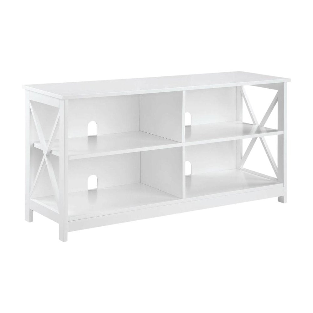 White MDF TV Stand with Clean Design and Ample Storage