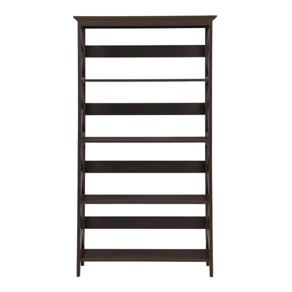 Wooden 5-Tier Bookcase with Non-Lead Base Paint Finish for Home Storage