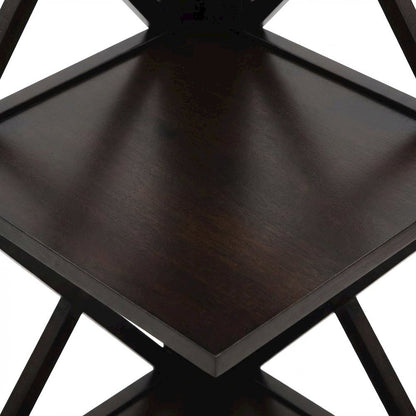 Corner bookcase in a sleek finish with five spacious shelves, flexible storage