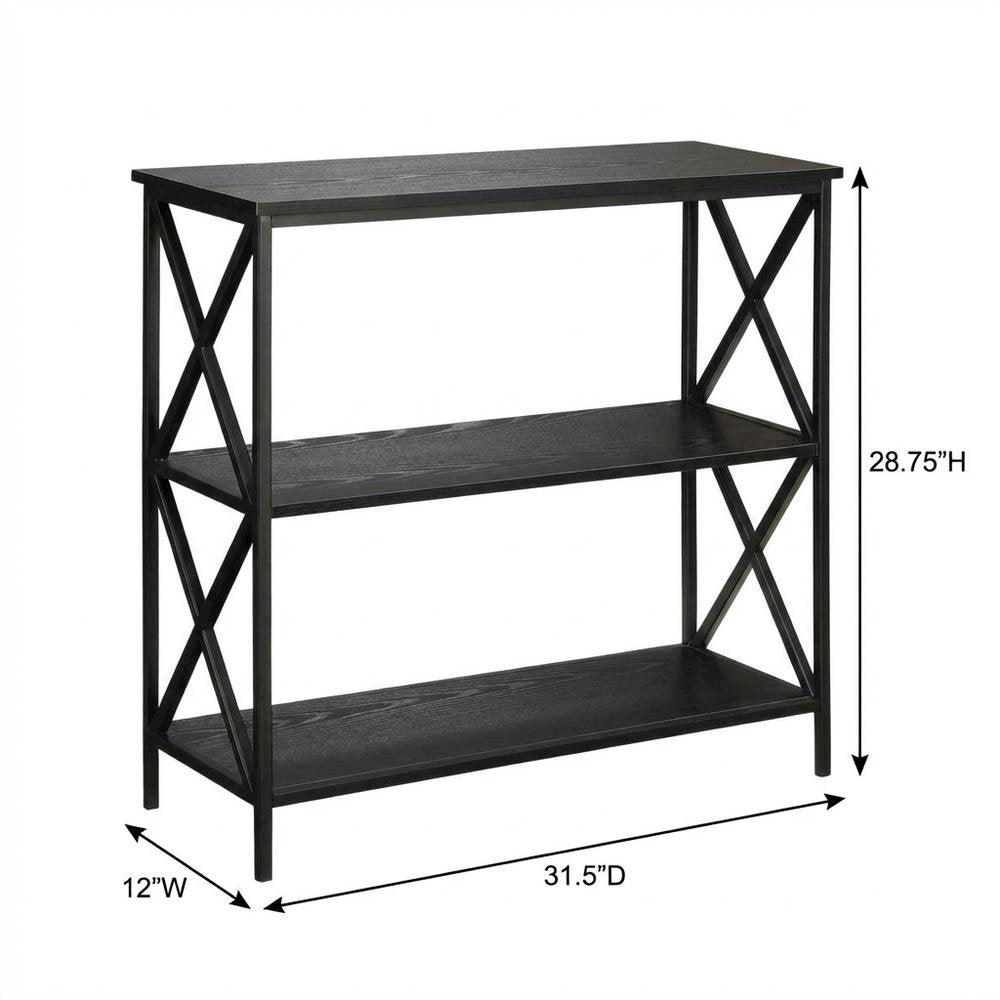 Powder Coated Metal 3-Tier Bookcase with Non-Lead Paint Finish