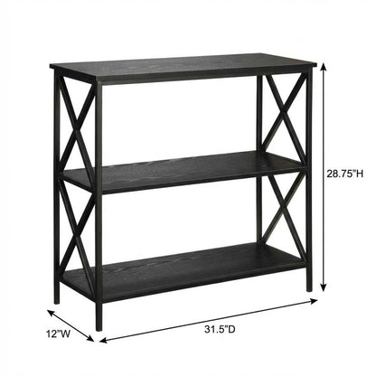 Powder Coated Metal 3-Tier Bookcase with Non-Lead Paint Finish