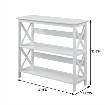 Wooden 3-Tier Bookcase with Non-Lead Base Paint for Home Storage