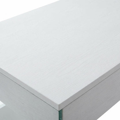 White Glass-Top Desk With Modern Contemporary Style