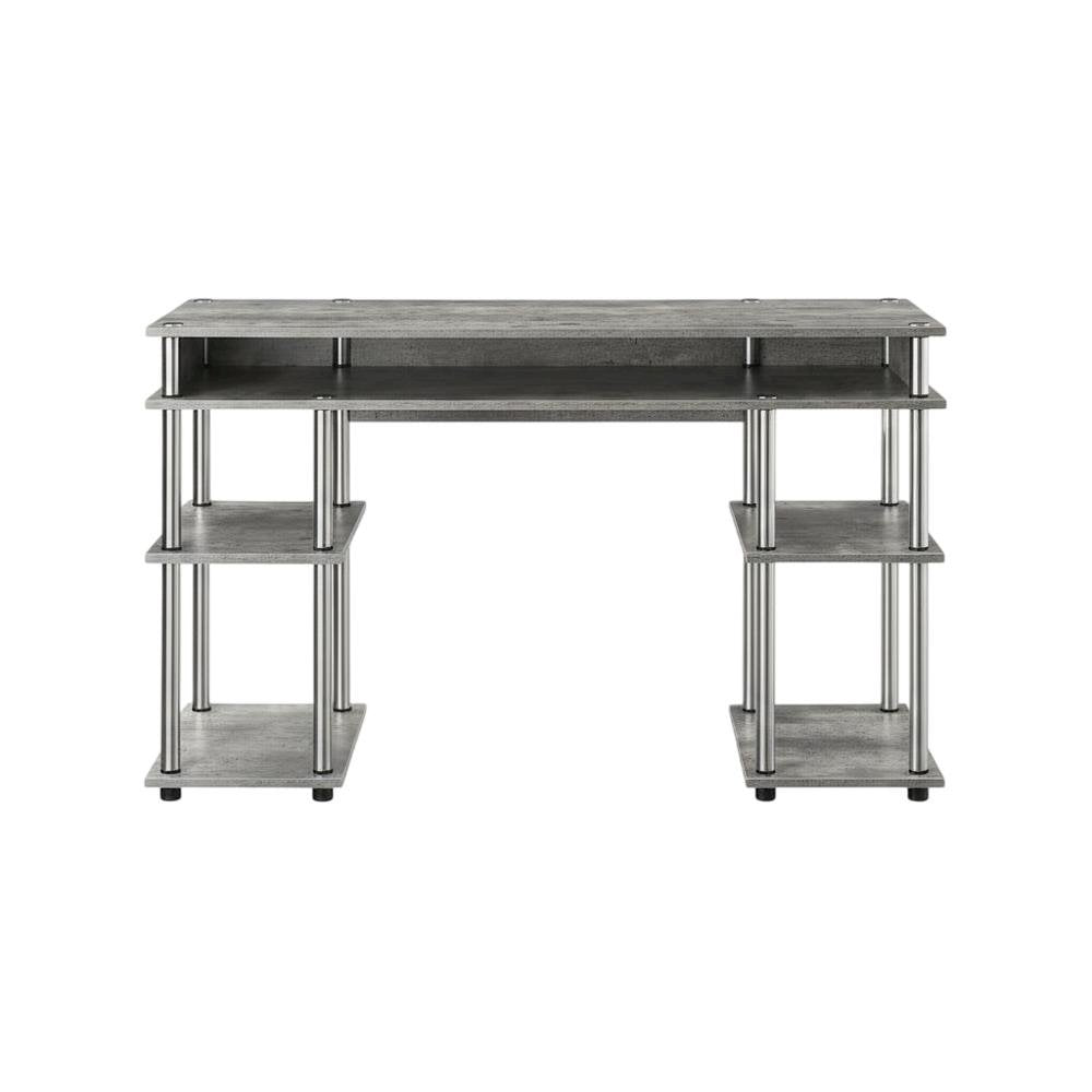 Wooden Student Desk, Melamine Surface, Stainless Steel Frame For Study And Work