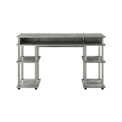 Wooden Student Desk, Melamine Surface, Stainless Steel Frame For Study And Work