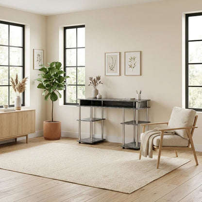 Contemporary Gray Marble Student Desk With Sleek Modern Design