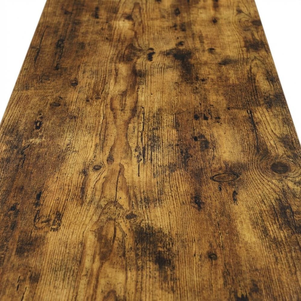 Wooden Student Desk, Shelves, Barnwood Finish, Melamine Surface, Steel Accents