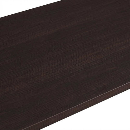 Espresso Trestle Desk With Built-In Charging Station For Office Workspace
