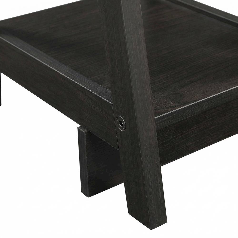 Wooden Trestle Desk With Shelves And Melamine Finish For Office Work