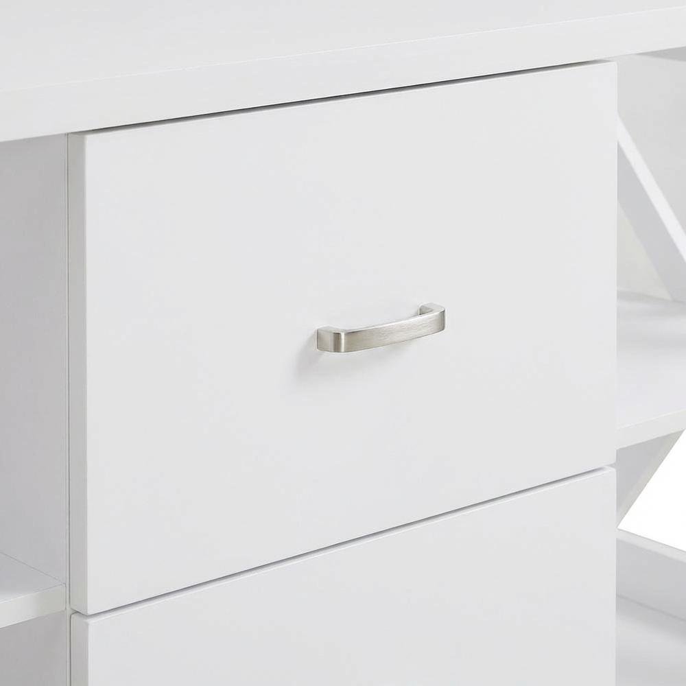 White Oxford Deluxe TV Stand, 2 Drawers, Shelves, Up to 55-Inch Screens