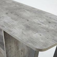 Gray TV stand with single drawer and shelf for 65-inch TVs, powder-coated metal