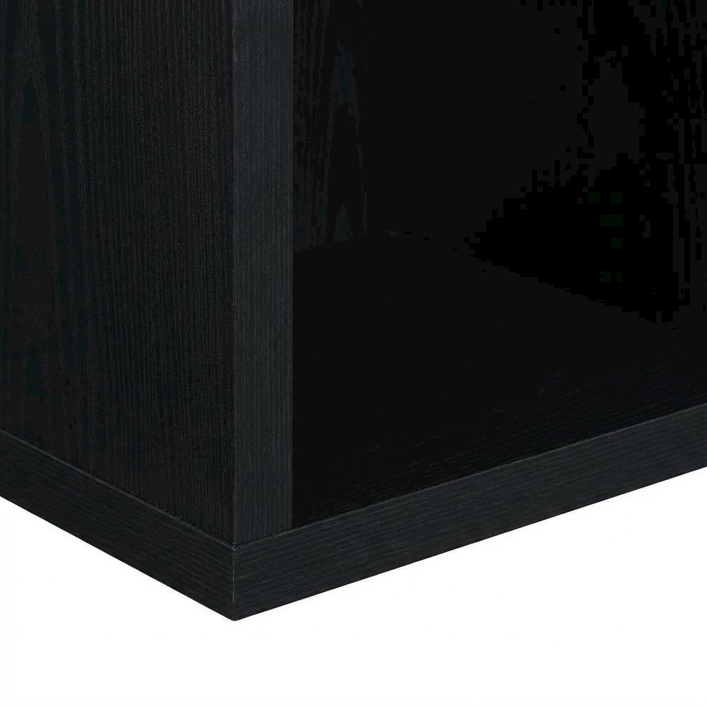 Black end table with shelf for versatile living space use