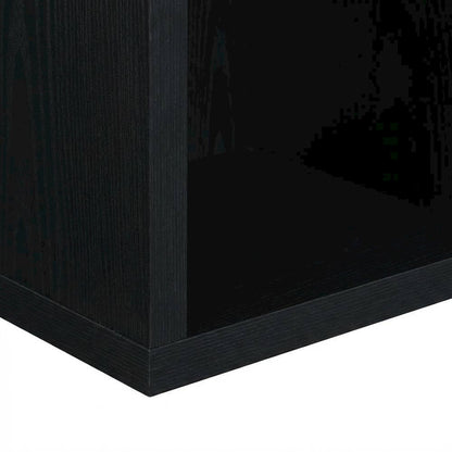 Black end table with shelf for versatile living space use