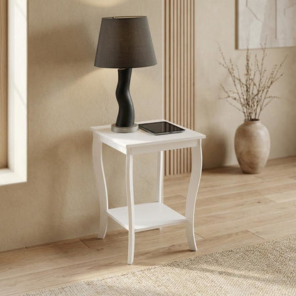 White square end table with modern design and sturdy construction