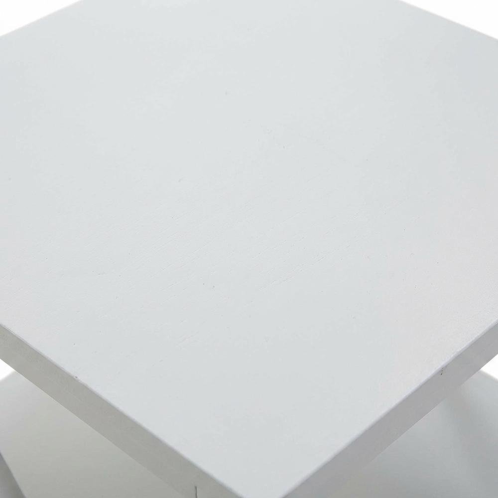 White end table with shelves, transitional coastal style, stylish and functional