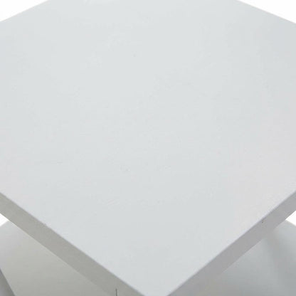 White end table with shelves, transitional coastal style, stylish and functional