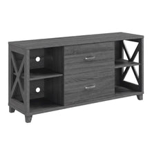 Gray Oxford Deluxe TV Stand with 2 Drawers and Shelves for 55-Inch Screens