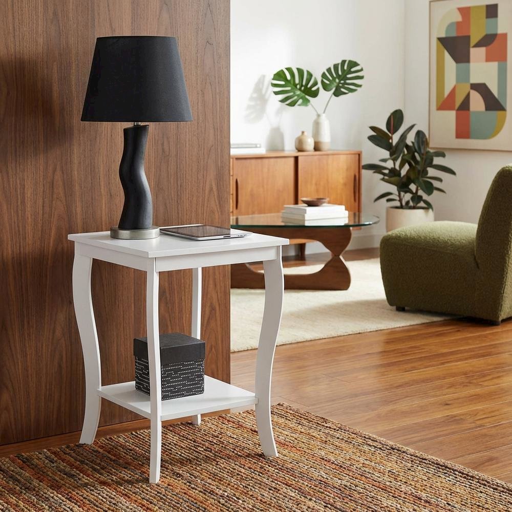 White square end table with modern design and sturdy construction