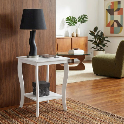 White square end table with modern design and sturdy construction