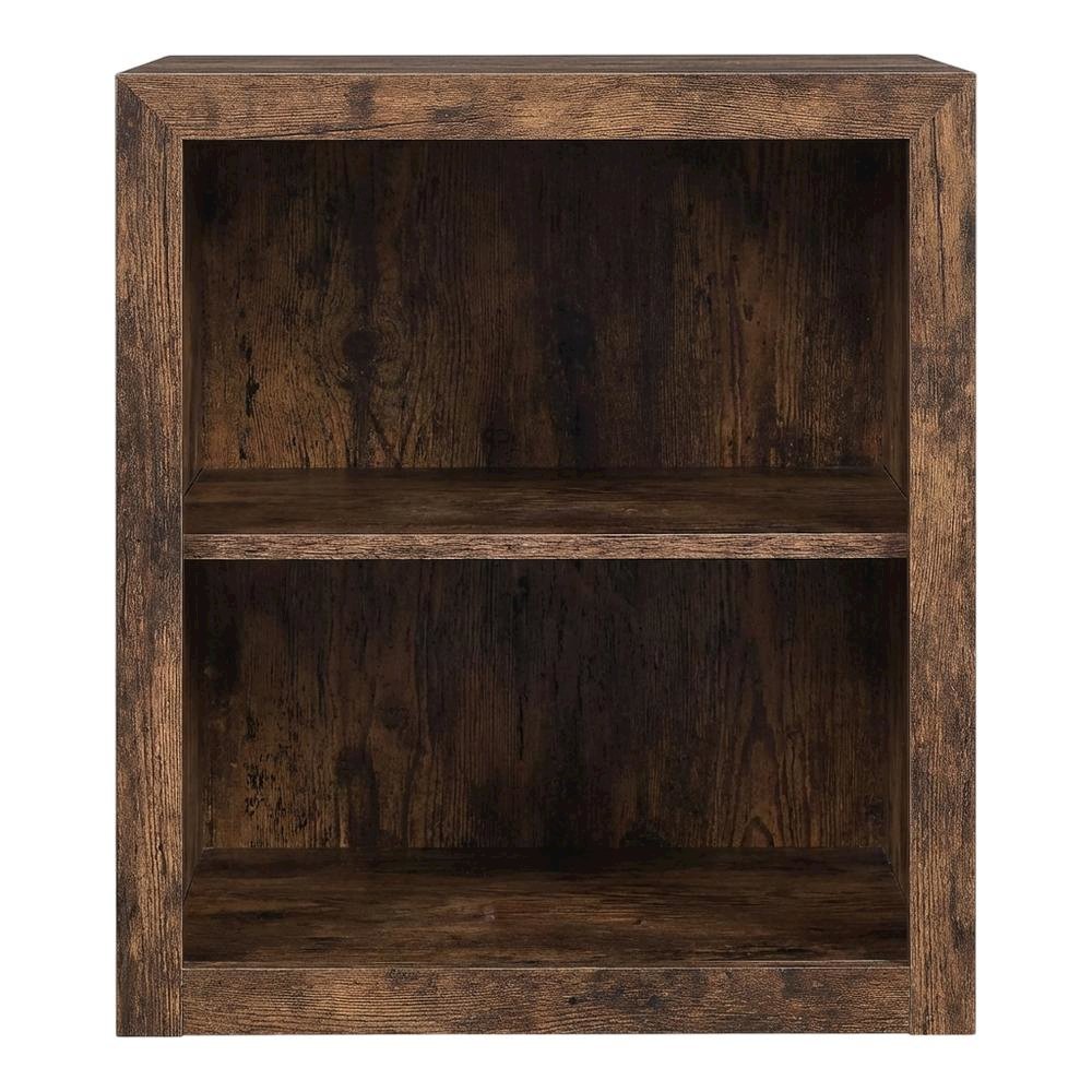 Barnwood Finish End Table with Shelving for Living Room or Bedroom