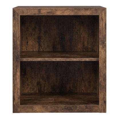 Barnwood Finish End Table with Shelving for Living Room or Bedroom