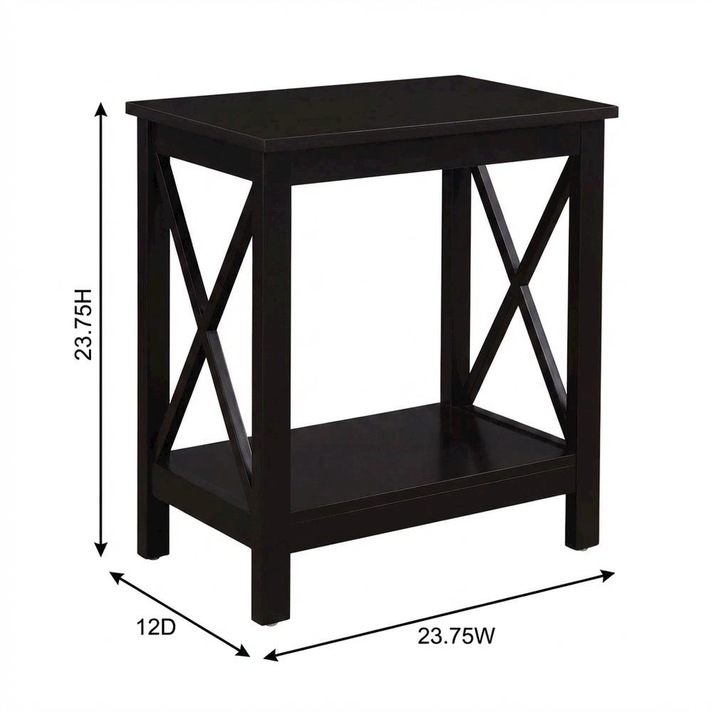 Wooden End Table with Shelf, Modern Surface, Durable Construction