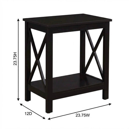 Wooden End Table with Shelf, Modern Surface, Durable Construction