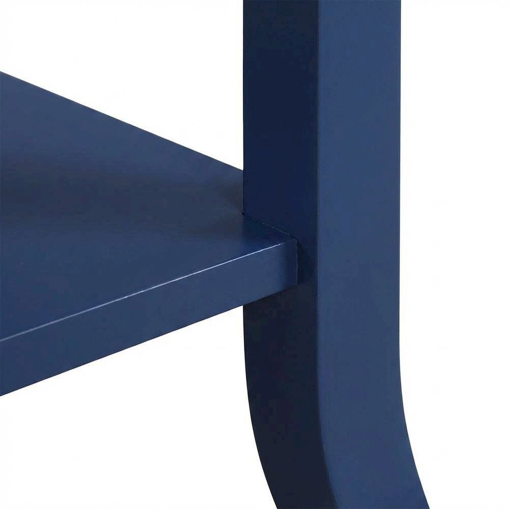Cobalt Blue End Table with 1 Drawer and Pull-Out Shelf for Living Room