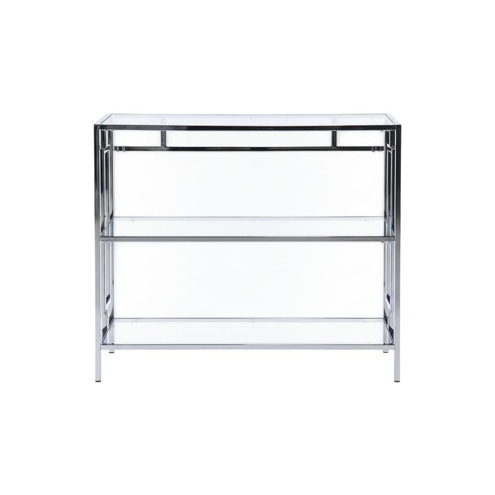 Clear Glass 3-Tier Bookcase with Elegant Glam Design for Modern Decor