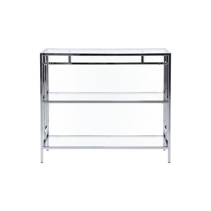 Clear Glass 3-Tier Bookcase with Elegant Glam Design for Modern Decor