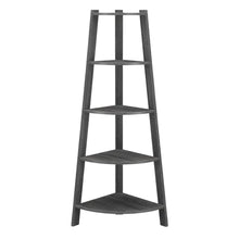 Corner Bookcase with Five Shelves for Space Saving Storage