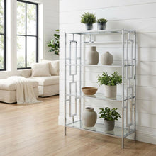 Clear Glass 4-Tier Bookcase with Sleek Contemporary Style