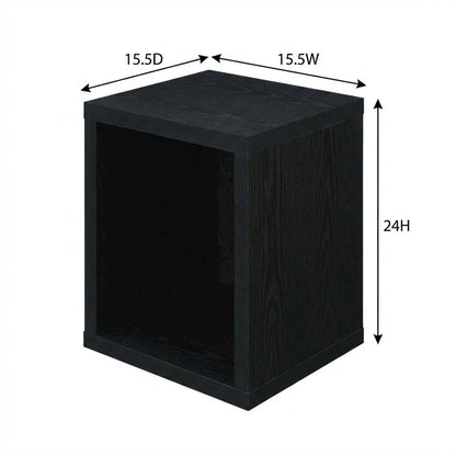Black end table with shelf for versatile living space use