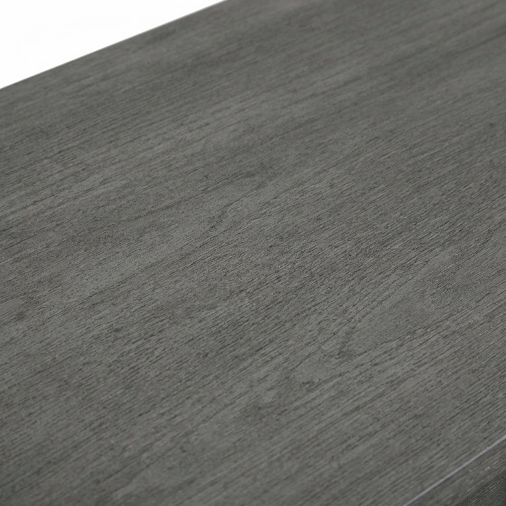 Dark Gray End Table with Shelf and Wirebrush Finish
