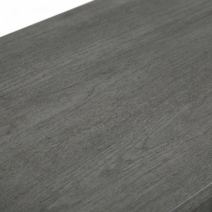 Dark Gray End Table with Shelf and Wirebrush Finish