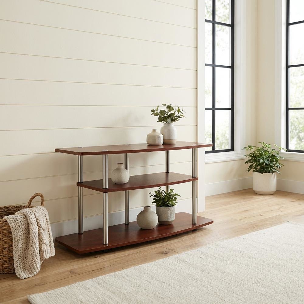 Contemporary Brown Particle Board TV Stand for up to 46-Inch TVs