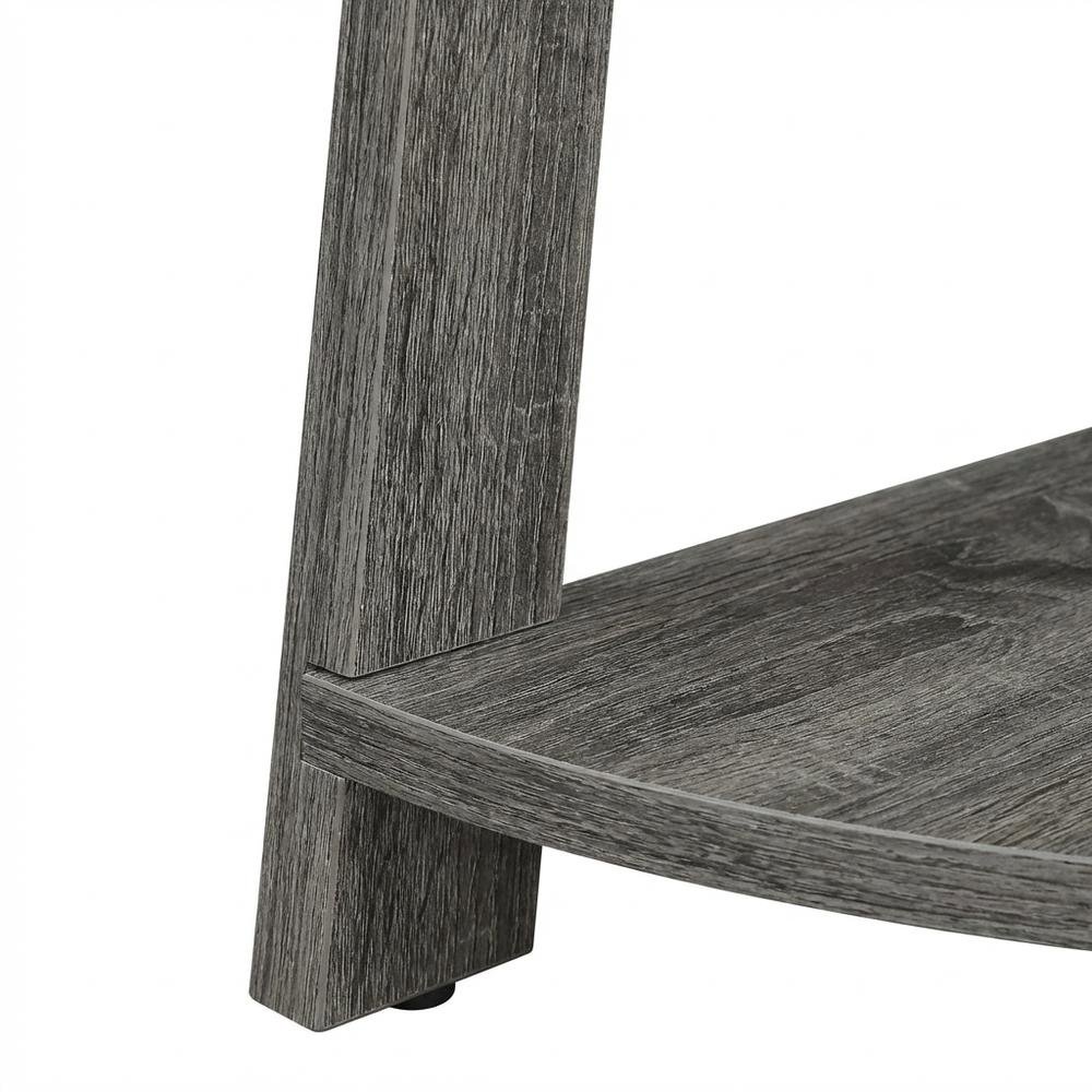 Weathered Gray 5-Tier Corner Bookshelf with Contemporary Design