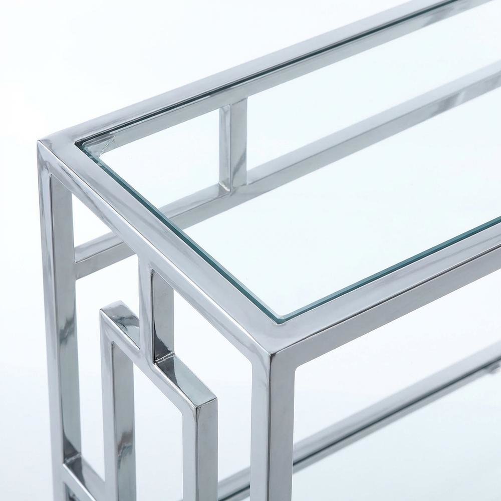 Clear Glass 4-Tier Bookcase with Sleek Contemporary Style