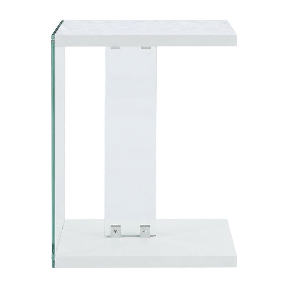 Contemporary White End Table with Sleek Design and Durable Finish