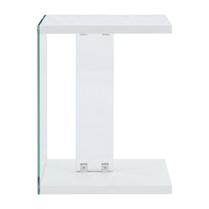 Contemporary White End Table with Sleek Design and Durable Finish