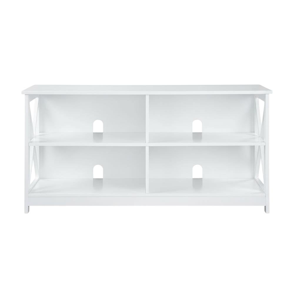 White MDF TV Stand with Clean Design and Ample Storage
