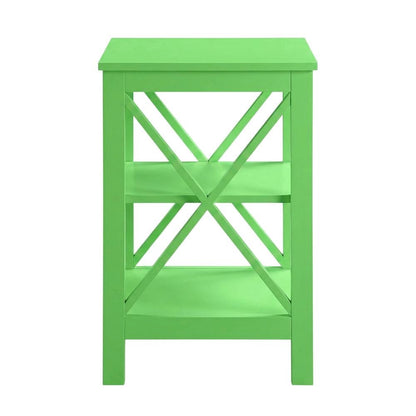 Lime End Table with Shelves in Transitional Coastal Style