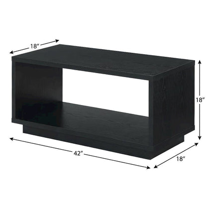 Black Honeycomb Particle Board Coffee Table with Storage Surface
