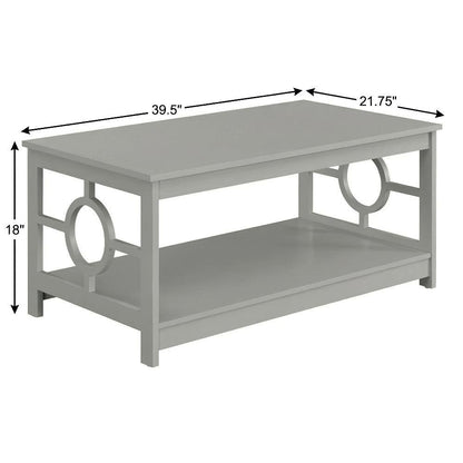 Gray Coffee Table with Round Particle Board Top and Melamine Finish