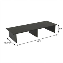 Black TV/Monitor Riser for Screens Up to 43 Inches with Durable Melamine Veneer