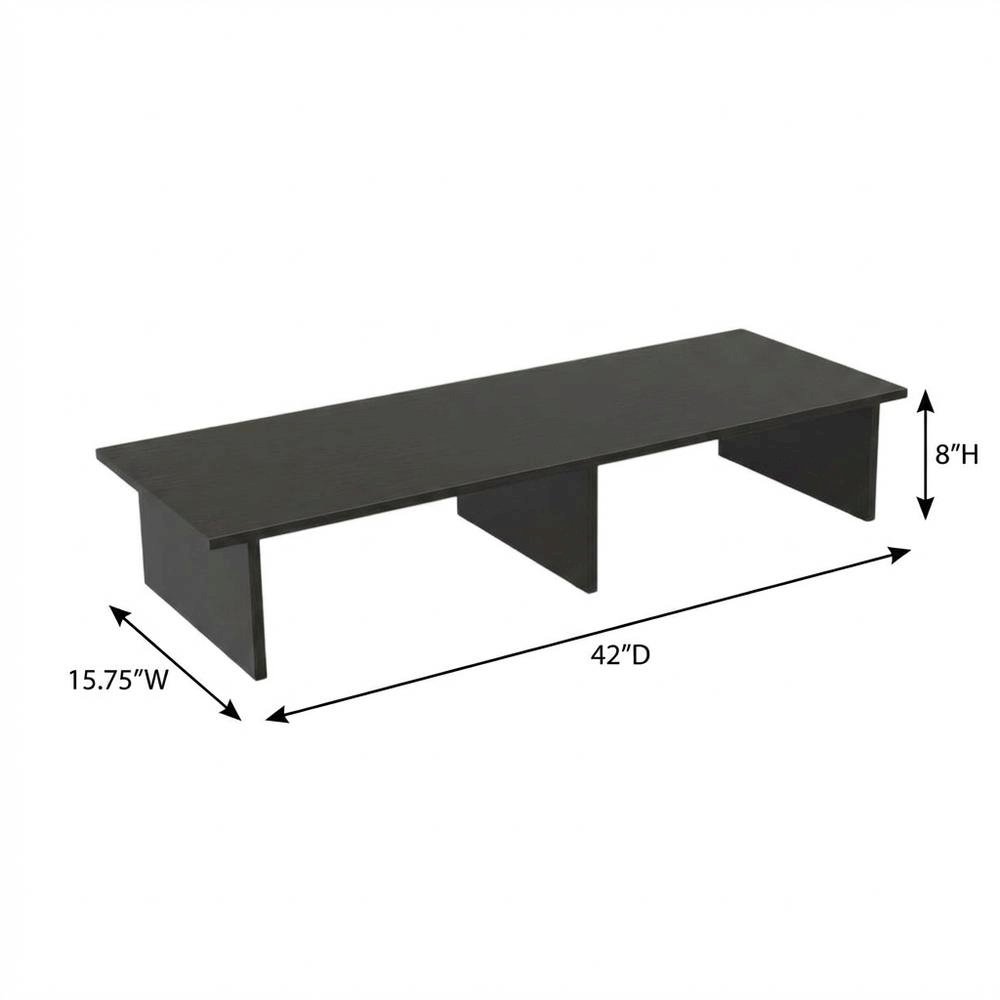 Black TV/Monitor Riser for Screens Up to 43 Inches with Durable Melamine Veneer