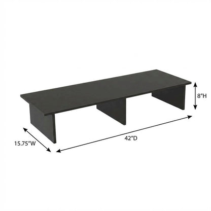 Black TV/Monitor Riser for Screens Up to 43 Inches with Durable Melamine Veneer